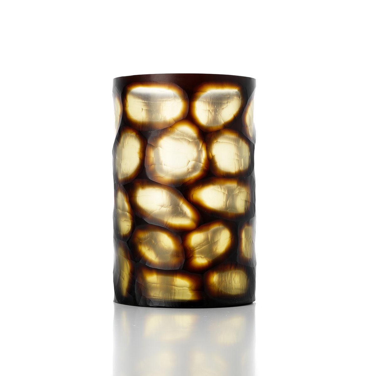 Honey Glass Vase - Large Decorative Vase for Flowers - Golden Decor XL