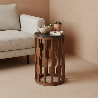 Lampung side table marble black - 40x40x50 cm