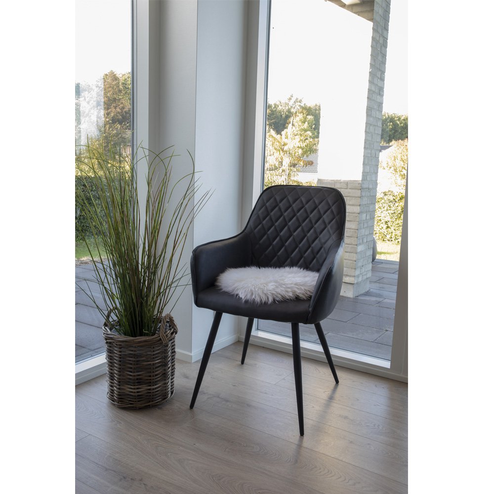 Lambskin Seat Cushion - Real Wool, Round Ivory Pad - Ø35 cm