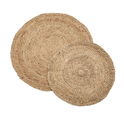 Water Hyacinth Area Rug - Natural Fiber Round Carpet, 90cm