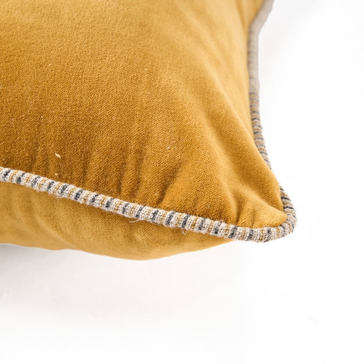 Velvet Cushion Cover - Mustard Yellow Decorative Pillow - 50x50