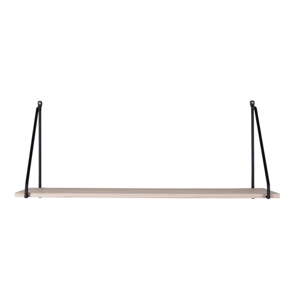 Arnhem Shelf - Steel, Wood, Black/Natural - 65x17x27 cm