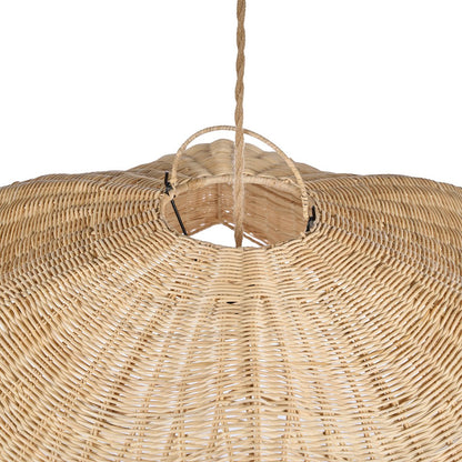 Rattan Pendant Light - XL Natural Wave Design