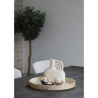 Tray - Tray, bamboo/capiz, beige, 40x40x3,5 cm