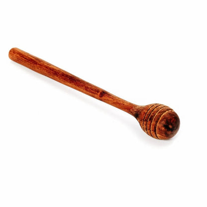 Teak Root Honey Dipper - Natural Wood Honey Roller