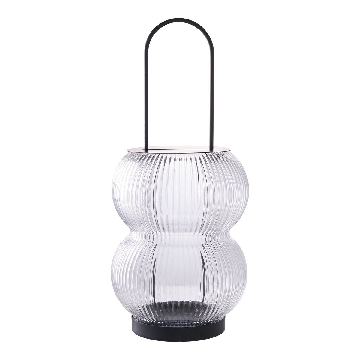 Lucena Lantern - Black, Metal/Glass, 16x16x36 cm