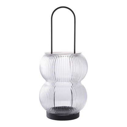Lucena Lantern - Black, Metal/Glass, 16x16x36 cm