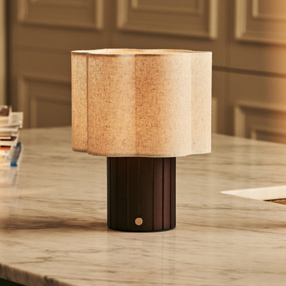 Bianca Dark Brown Rechargeable Table Lamp | Stylish, Functional & Linen Blend