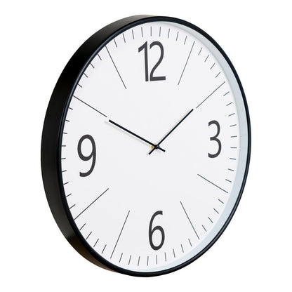 Biel Wall Clock - Black/White, Glass/Plastic, Ø51 cm
