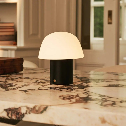 Yannick Black Cordless Table Lamp | Modern, Battery-Powered & Sustainable Design