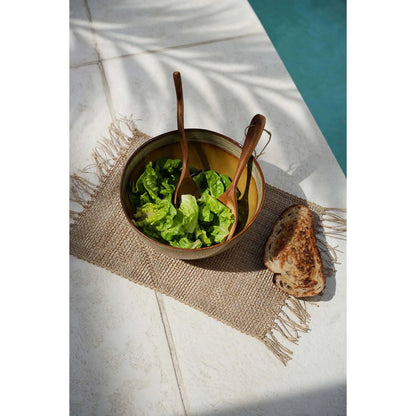 Teak Salad Fork - Twisted Handle - Natural Wood