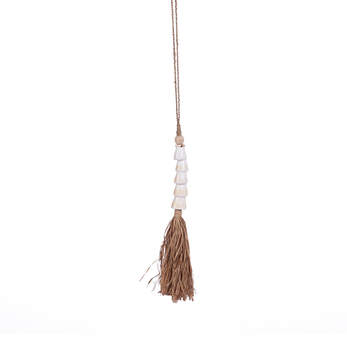 Seashell Tassel Wall Hanging - Natural White Coastal Decor