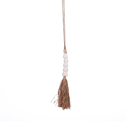 Seashell Tassel Wall Hanging - Natural White Coastal Decor