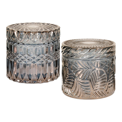 Glass Jars - Smoked Decorative Jars, Ø9x8.5 cm - Set of 2