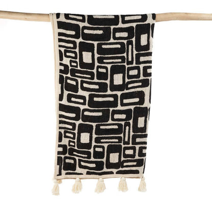 Natural Black Aztec Throw - Global Style Bed and Lounge Accent
