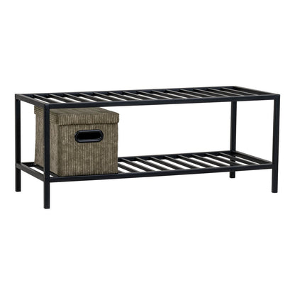 Steel Shoe Rack - Black Minimalist Entryway Organizer - 79cm