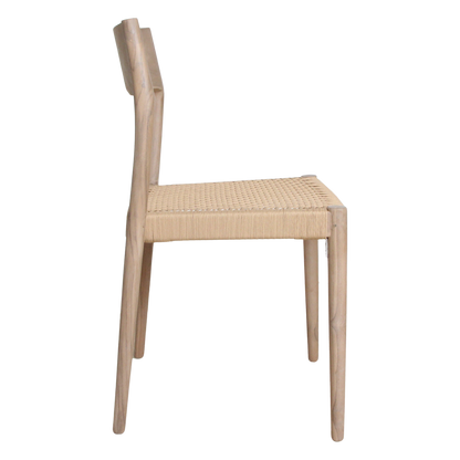 Garden Chair Light Teak - Natural Rope Seat Freya Style