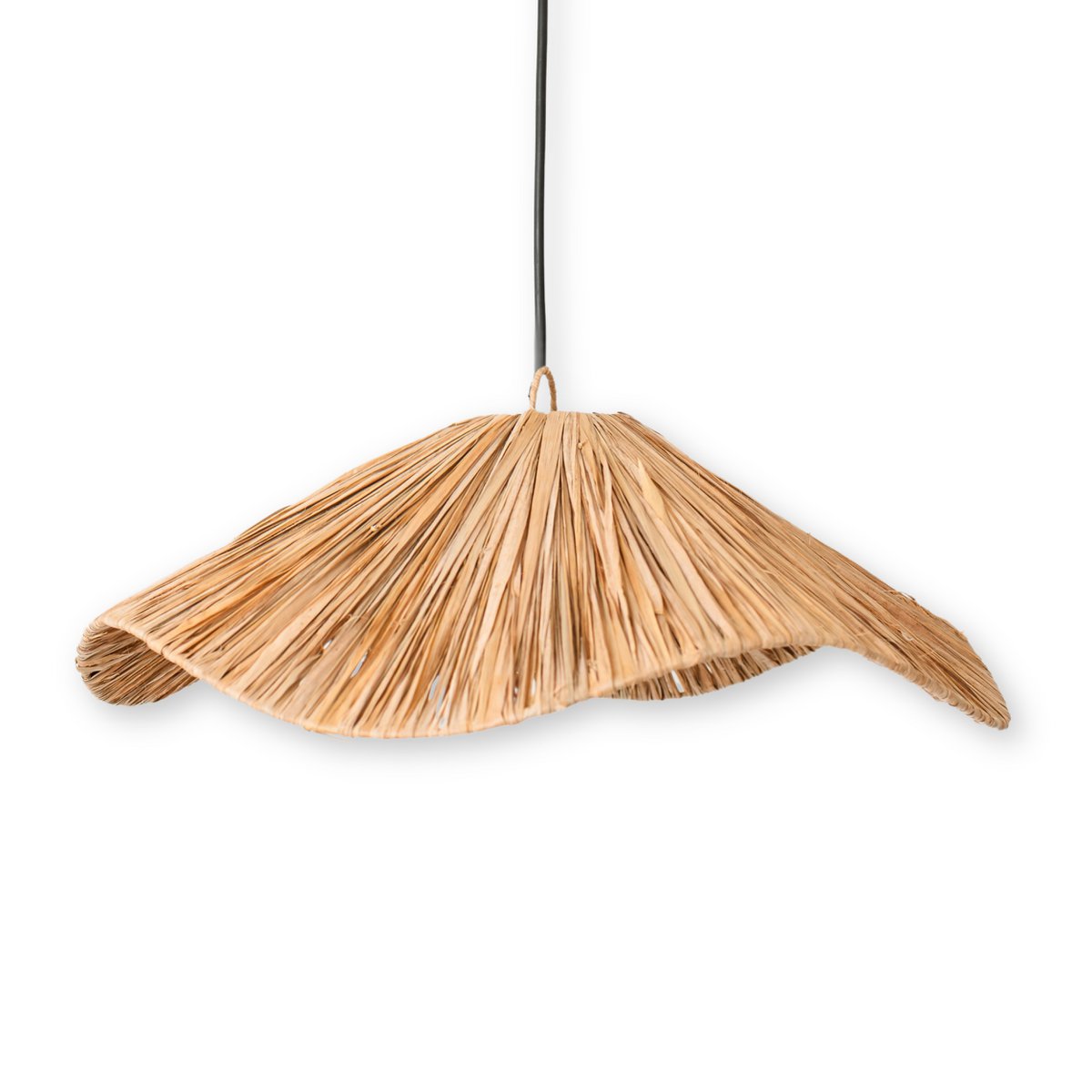 Pantalla de lámpara boho – Lámpara de techo grande de rafia – Lámpara colgante natural – Lámpara de techo hecha a mano de rafia TAMPAH (Ø 53 cm)