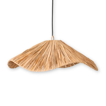 Pantalla de lámpara boho – Lámpara de techo grande de rafia – Lámpara colgante natural – Lámpara de techo hecha a mano de rafia TAMPAH (Ø 53 cm)