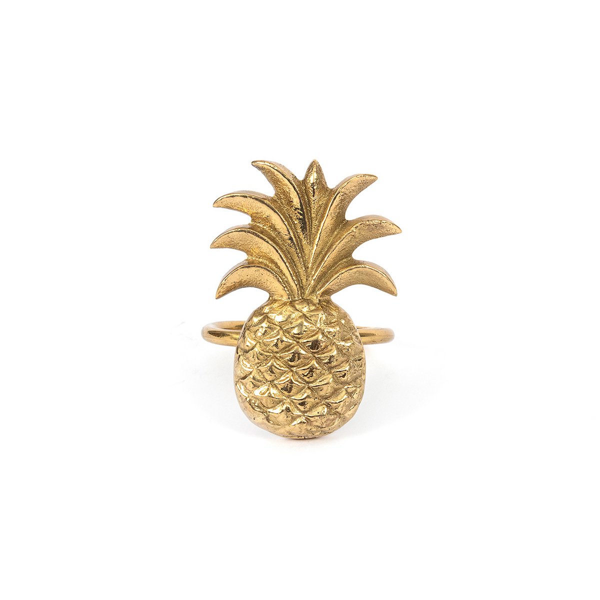 Brass Pineapple Napkin Ring - Gold Finish