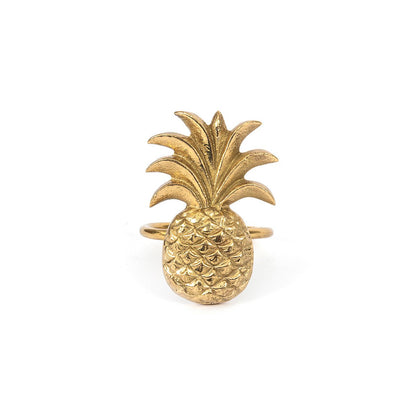 Brass Pineapple Napkin Ring - Gold Finish