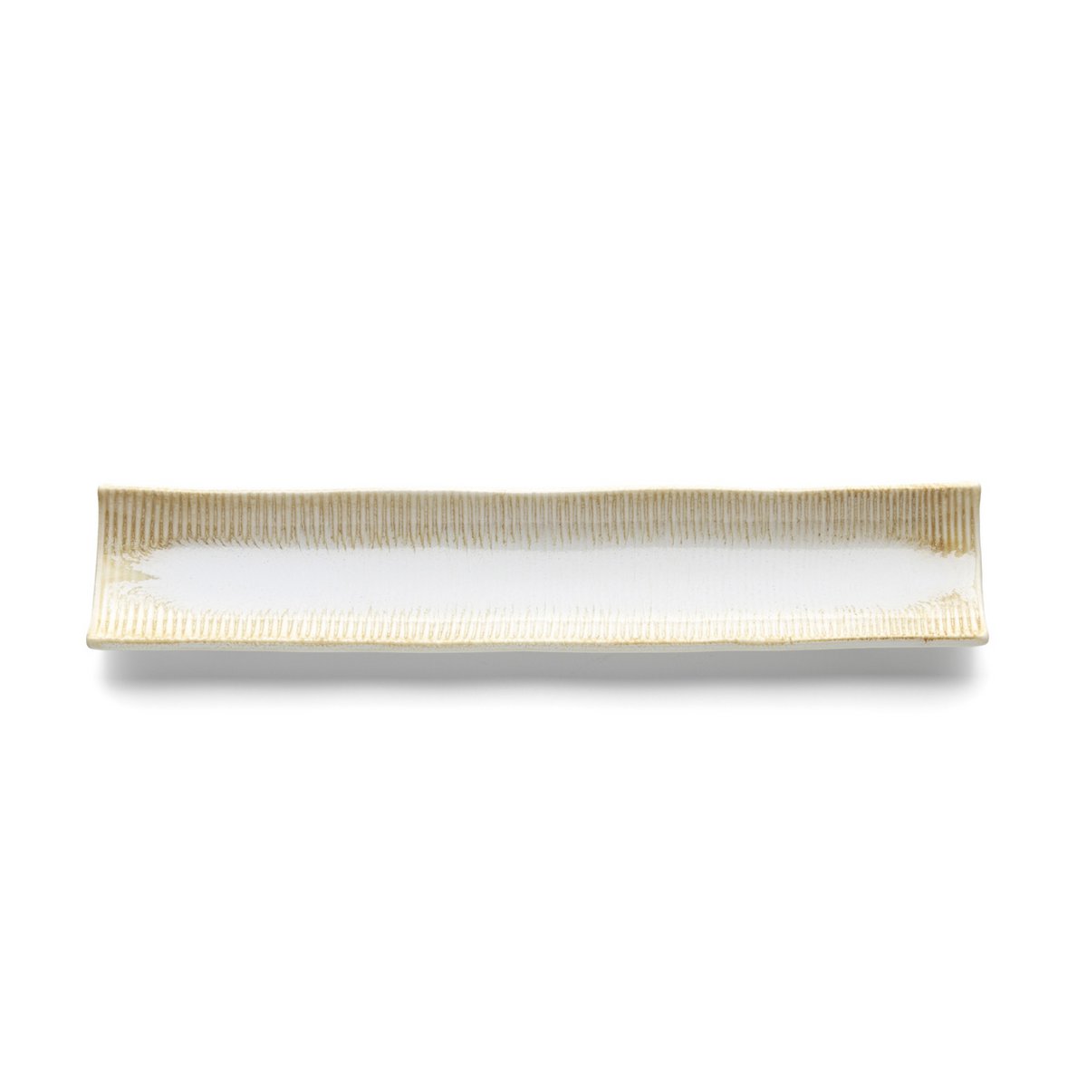 Ceramic Serving Platter - Long White Honey Plate for Sushi
