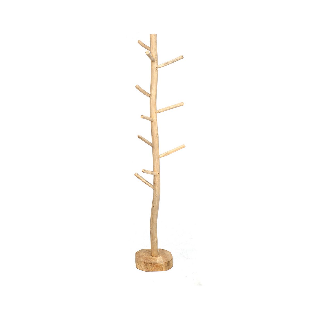 Teak Wood Coat Hanger – Natural Finish Entryway Organizer