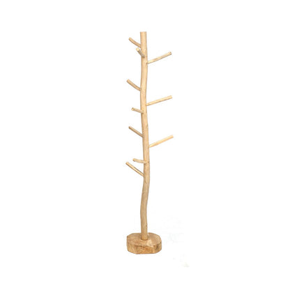 Teak Wood Coat Hanger – Natural Finish Entryway Organizer