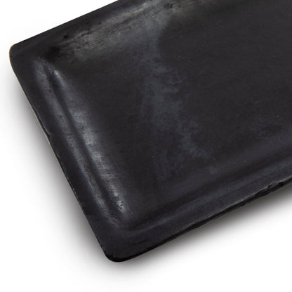 Terracotta Sushi Plate - Black Burned Finish Dinner Plate - Medium