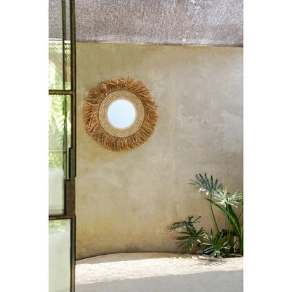 Raffia Cowrie Mirror – Natural White Coastal Accent Mirror