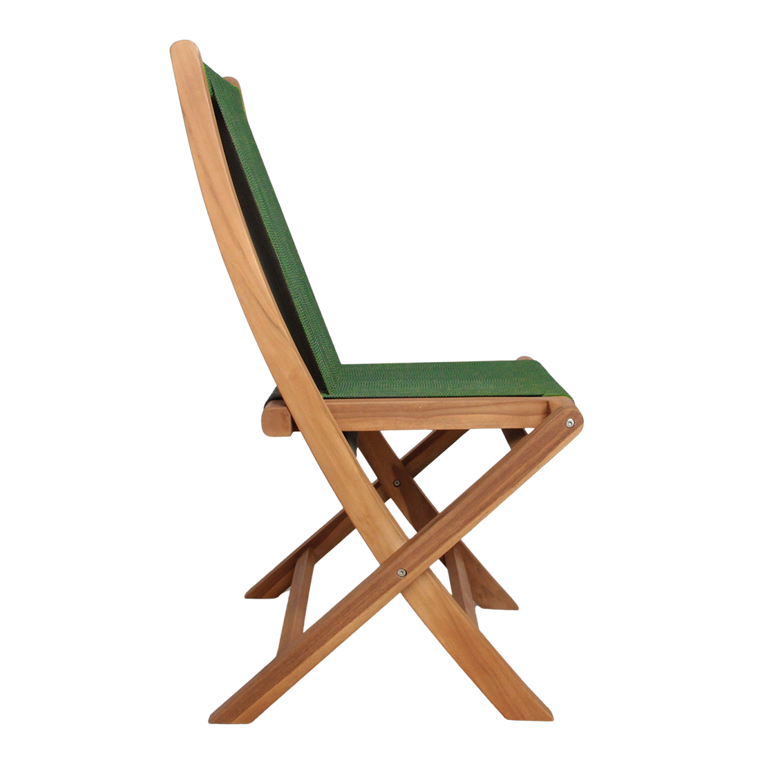 Rope folding garden chair green