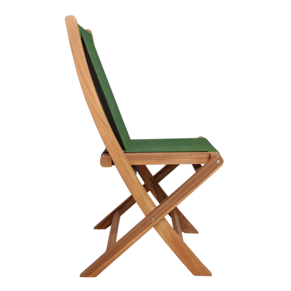 Rope folding garden chair green