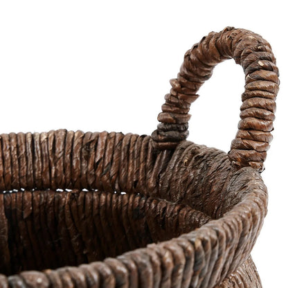 Banana Leaf Storage Basket – Handwoven Triangular Basket, Brown