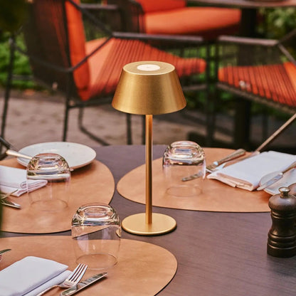 Gold Table Lamp Cordless - Modern Design, 3 Light Modes