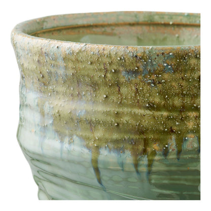 Green Ceramic Vase - Modern Home Decor Accent - 22x34.5 cm
