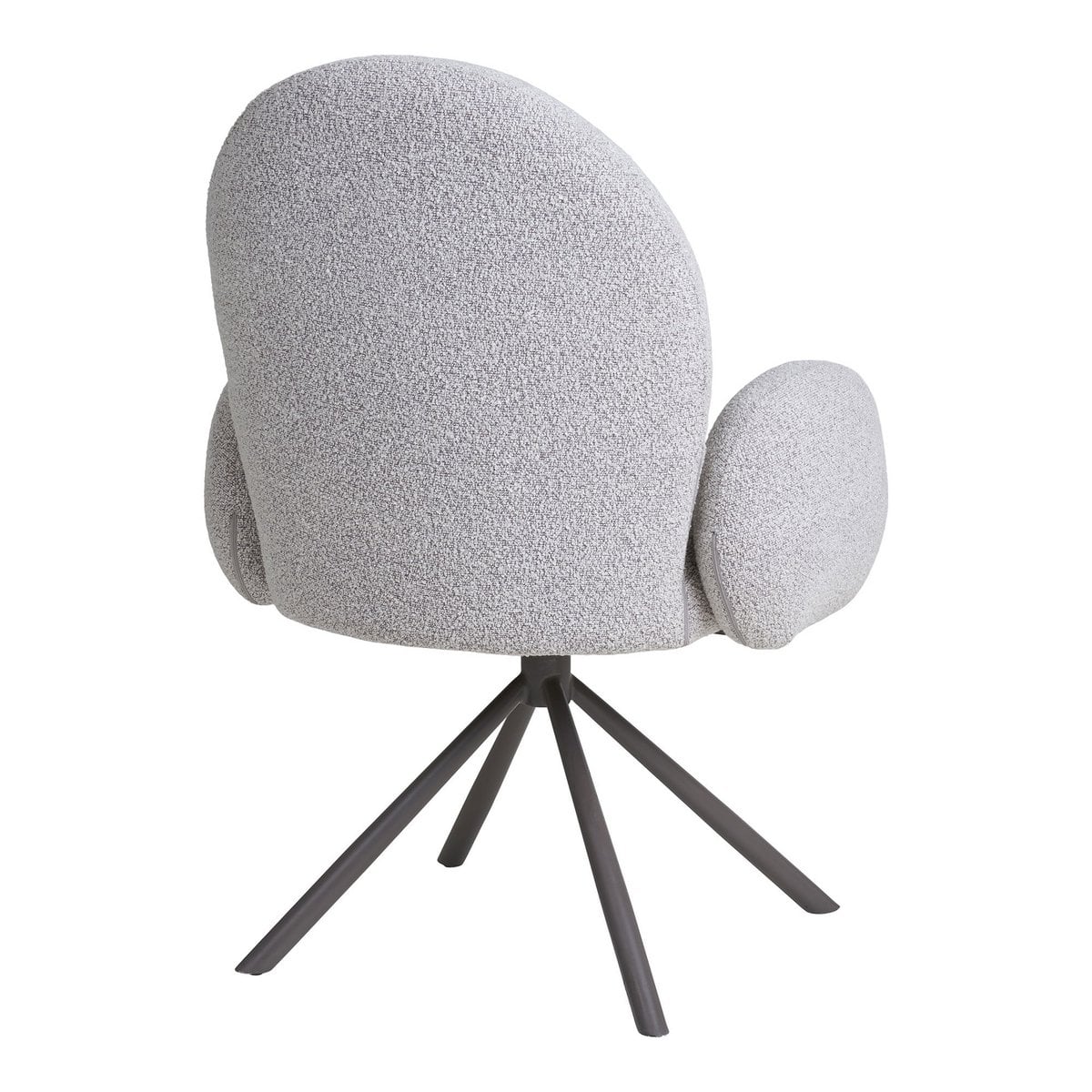 Bouclé Dining Chair - Sand Swivel Chair with Steel Legs, 69cm