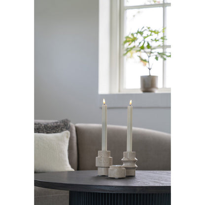 Travertine Candle Holder - Natural Stone Accent