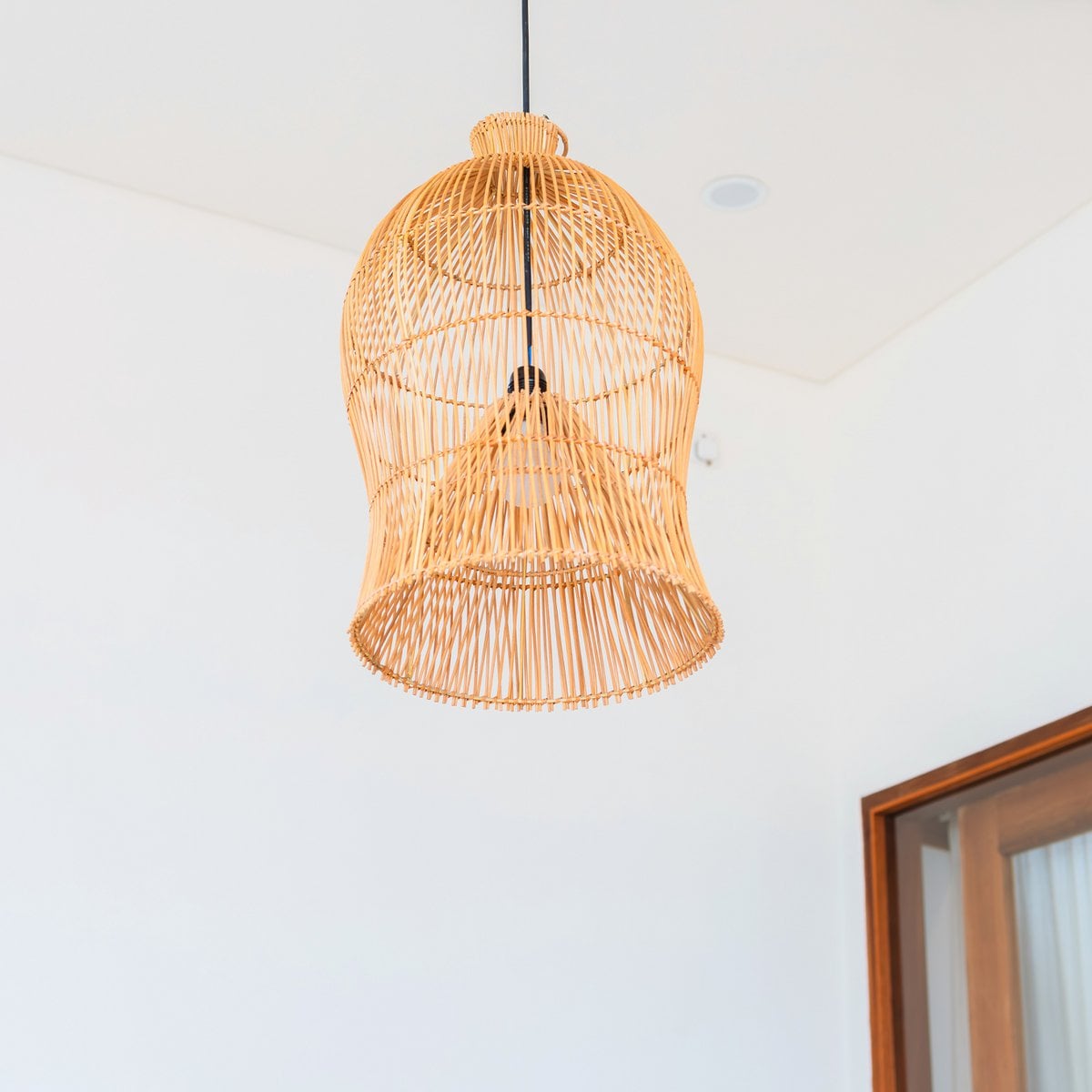 Rattan Lampshade – Boho Pendant Lamp – Ceiling Lamp Hanging – Boho Ceiling Light MAHARA (Ø35 cm)