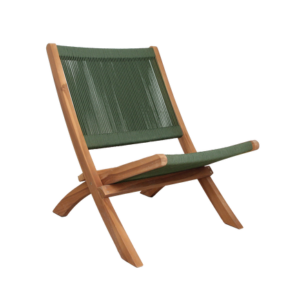 Rope folding lounge chair green
