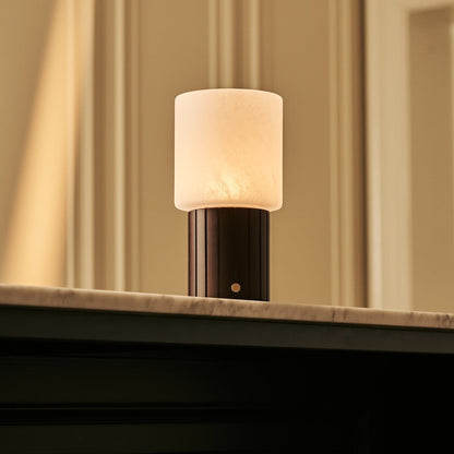 Dark Brown Rechargeable Table Lamp Cordless Dimmable 3-Light