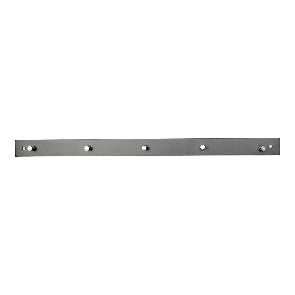 Modern Pinewood and Steel Coat Rack - Space Saving Wall Mount, 70cm, Black