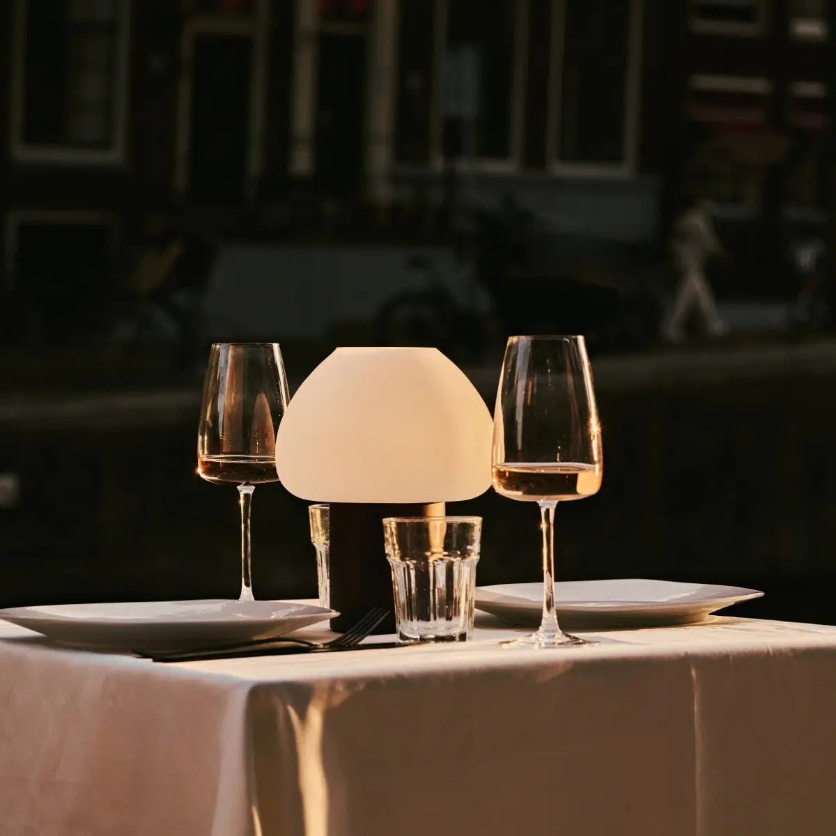 Dark Brown Wooden Table Lamp | Rechargeable & Dimmable