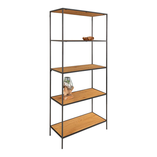 Vita Shelf - wygląd dębu, stal, 80x36x170cm