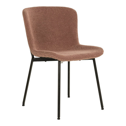 Maceda Dining Chair - Rust Bouclé, Black Legs - Set of 2
