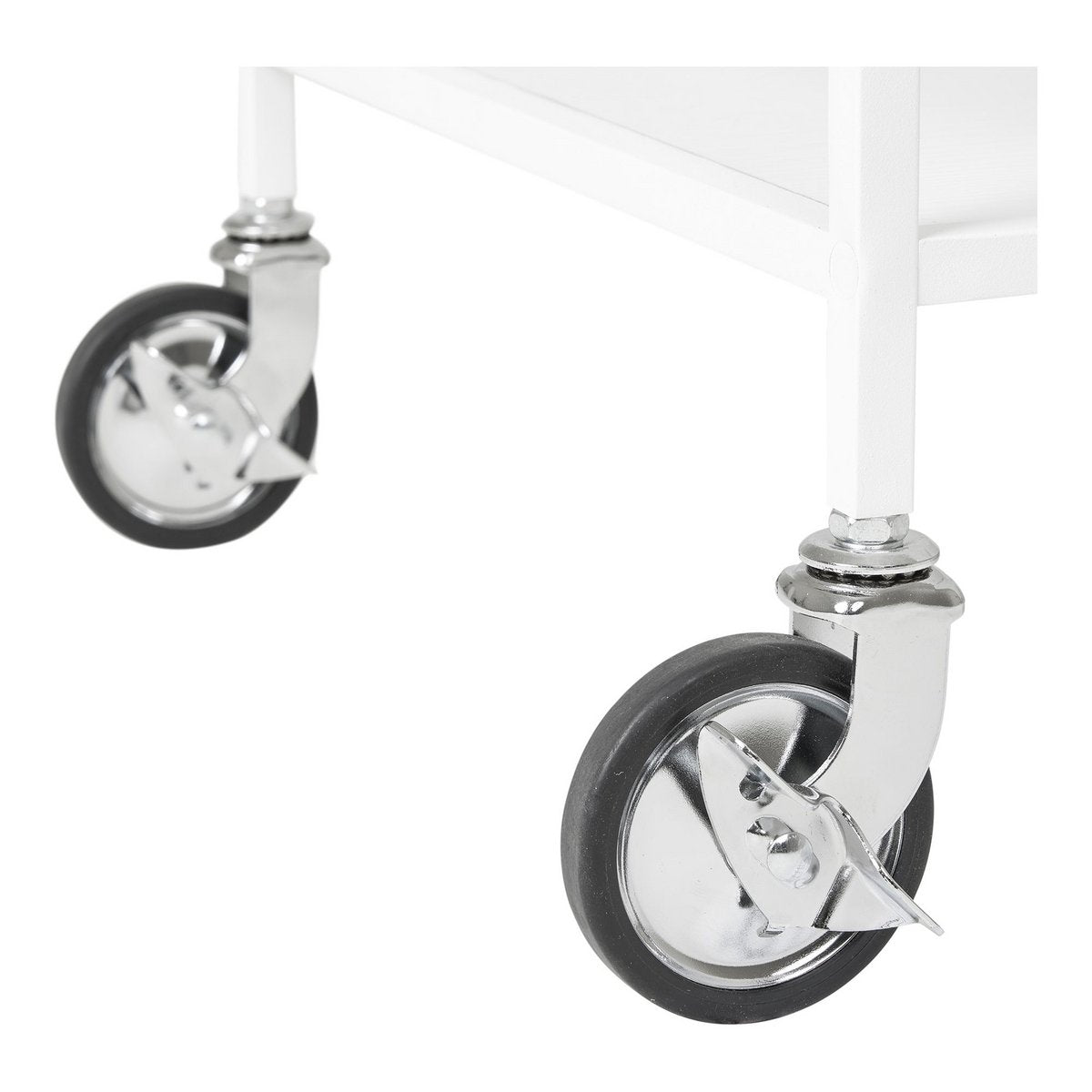 Steel Bar Trolley - White Serving Cart, 68x40x79 cm