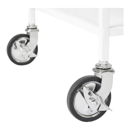 Steel Bar Trolley - White Serving Cart, 68x40x79 cm