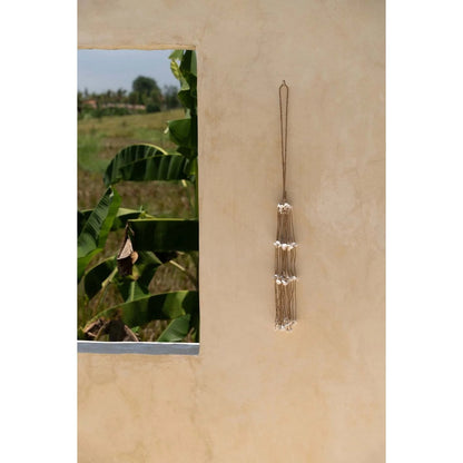 Seashell Tassel - Long White Shell Wall Hanging, Bohemian Decor