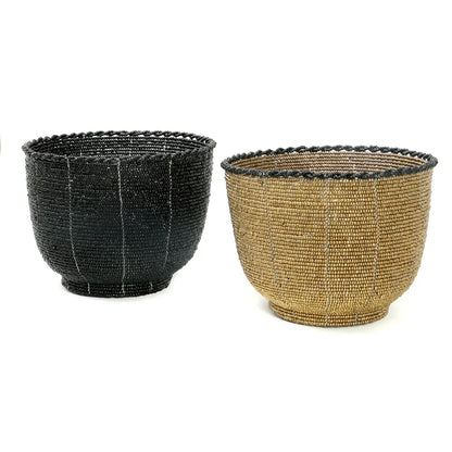 Black Beaded Candy Bowl – Decorative Bowl for Home Decor, Medium