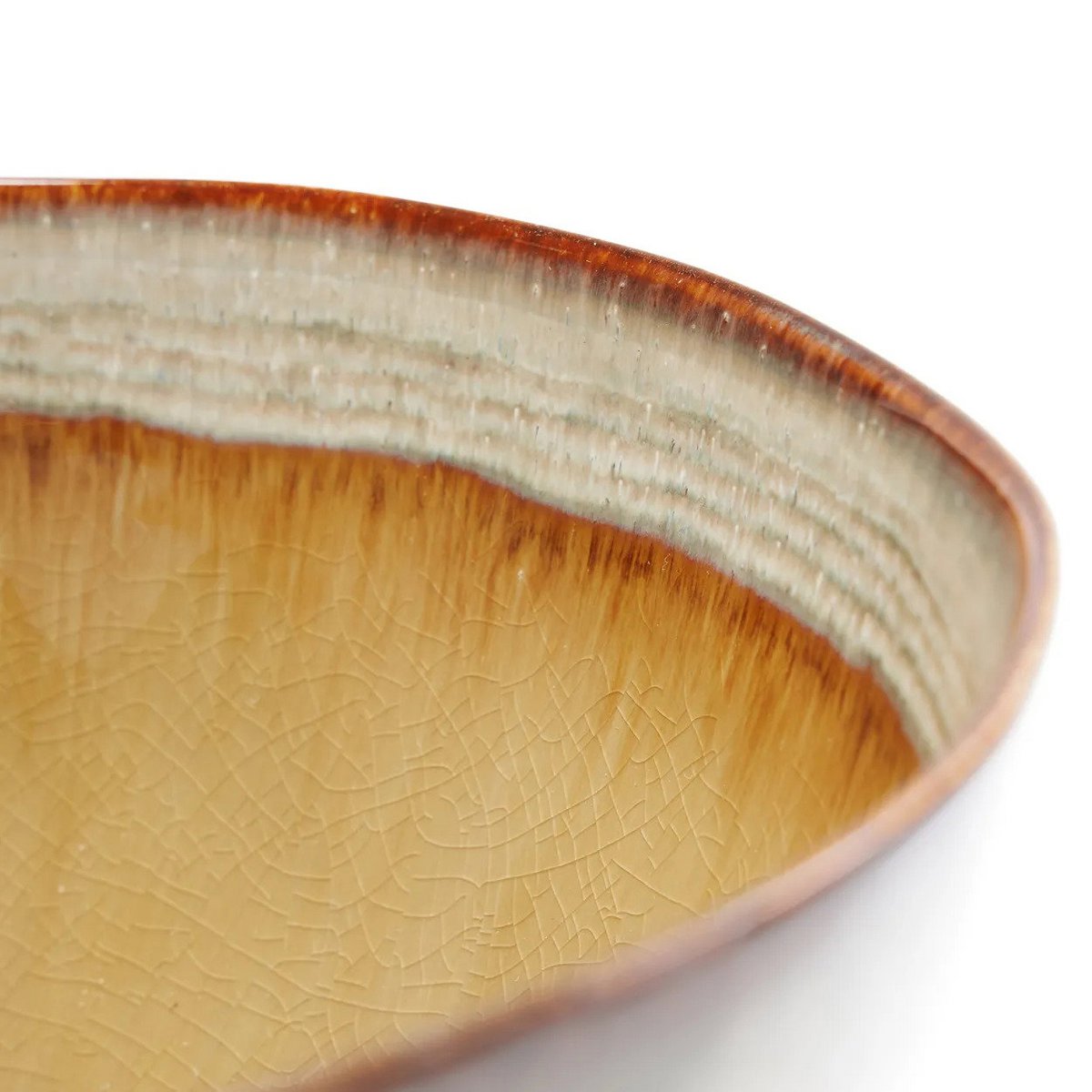 Ceramic Serving Bowl - Portuguese Crackle Glaze Design