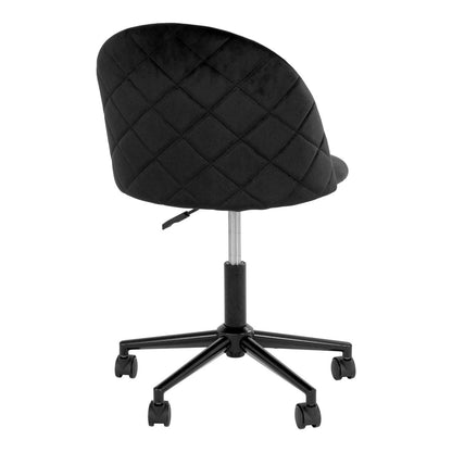 Geneve Office Chair - Black Velvet, Black Legs, 55x55x73 cm
